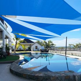 Artpuch Custom Size Sky Blue Sun Shade Sail Triangle Canopy 185 GSM Durable Fabric UV Block Awning for Outdoor Patio Garden Backyard (Customized (Color: Sky Blue, size: 18x24x30)
